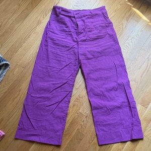 Maeve Collette Wide-Leg Purple Crop Pants